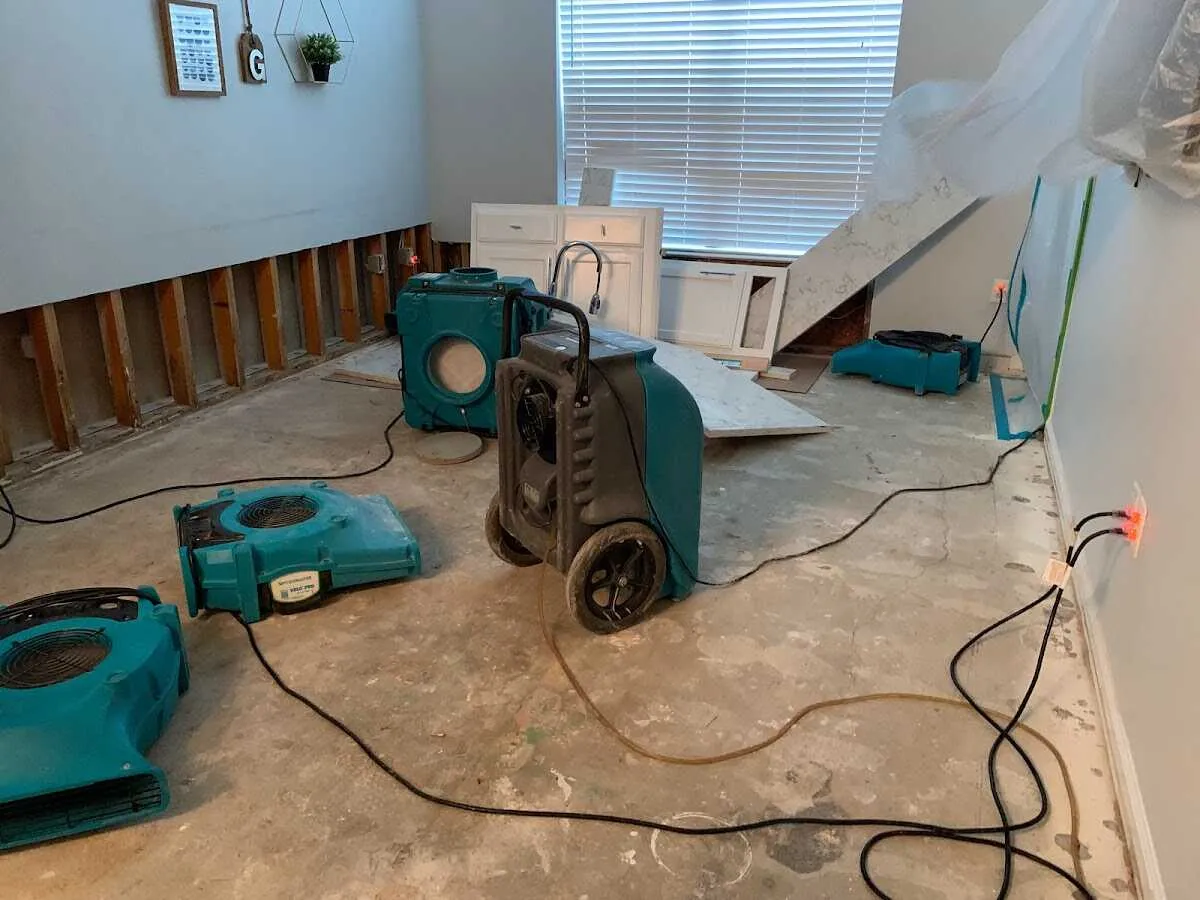 Dehumidifier in flood-cut room for Water Extraction & Removal in St. Joseph